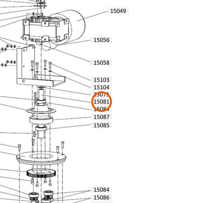 Collomix aandrijfas blank voor XM 2-650 en XM 3-900