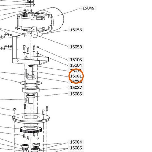 Collomix aandrijfas blank voor XM 2-650 en XM 3-900