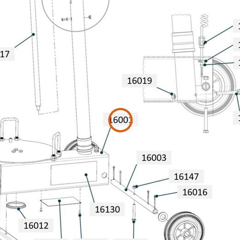 Collomix behuizingsframe onderzijde voor oneMIX 340