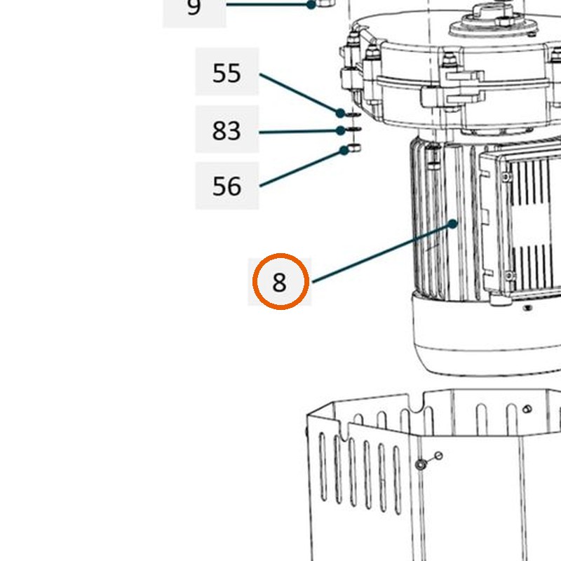 Collomix tandwielmotor 230 V 50 Hz voor TMX 1000