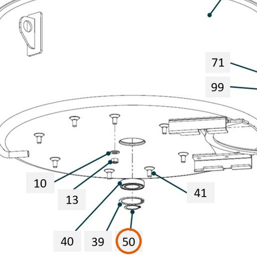 Collomix borgring 35 x 1,5 (DIN 471) voor TMX 1000 en TMX 1500