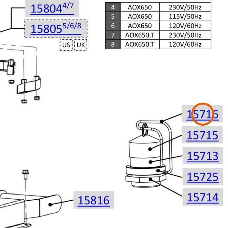 Collomix kogelketting voor AOX 650, AOX-S en POX-S