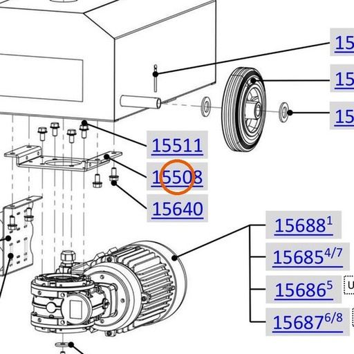 Collomix houder riemschijf voor AOX 650, AOX-S en POX-S