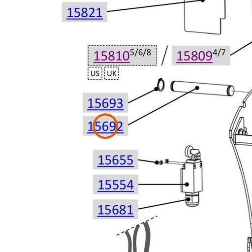 Collomix as zwenkarm voor AOX 650, AOX-S en POX-S