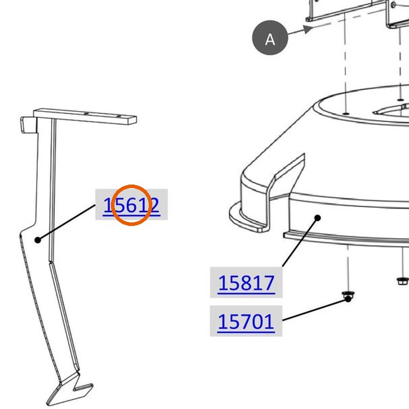 Collomix schraper voor AOX 650, AOX-S en POX-S