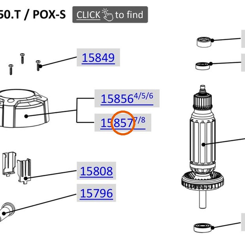 Collomix motorkap met sticker AOX 650 T compleet voor AOX 650 en POX-S
