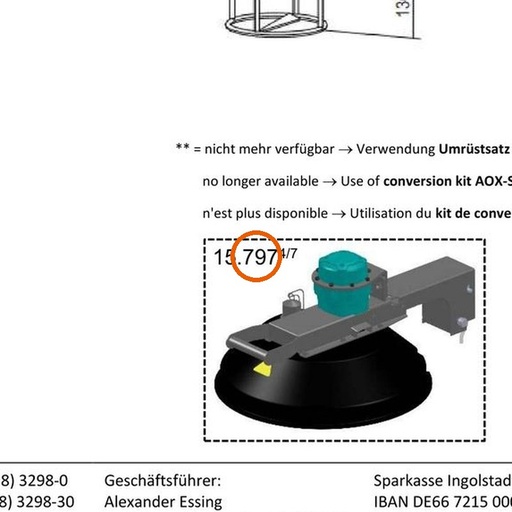 Collomix ombouwset naar AOX 650 voor AOX-S en POX-S