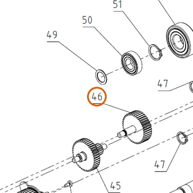 Collomix tandwielas voor Xo 33 duo en Xo 55 duo