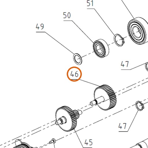 Collomix tandwielas voor Xo 33 duo en Xo 55 duo