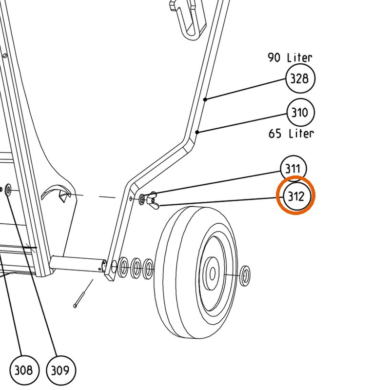 Collomix vleugelmoer M8 (DIN 315) voor transportwagen 65 l