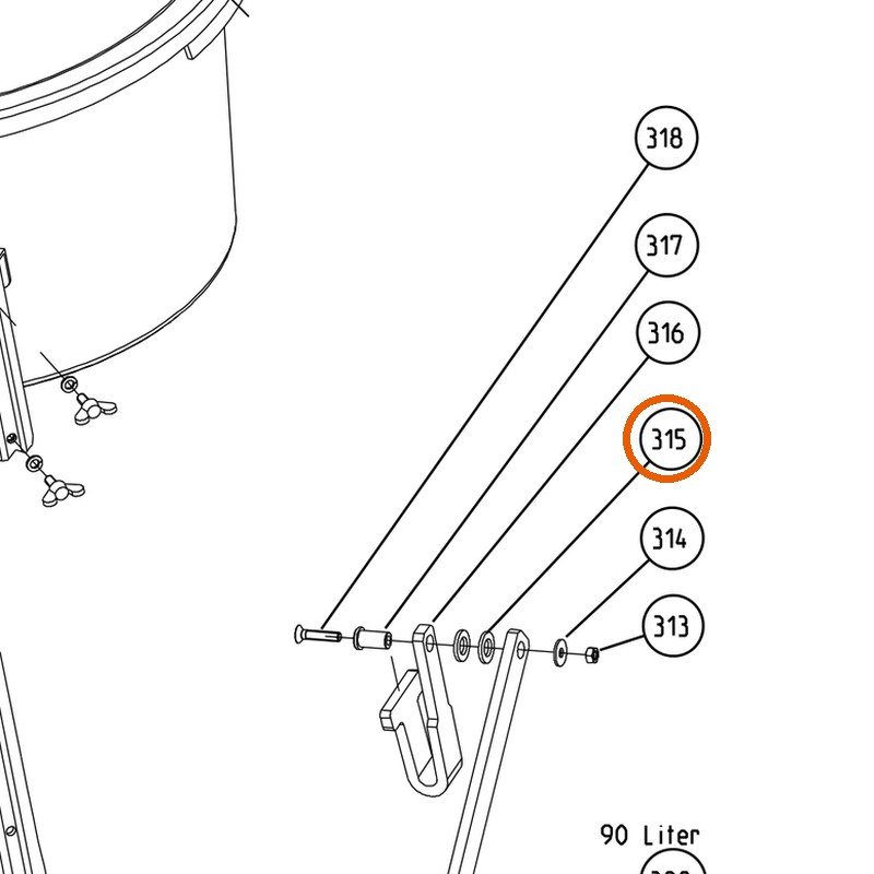 Collomix sluitring 16 x 28 x 3 (DIN 1440) voor transportwagen 65 l