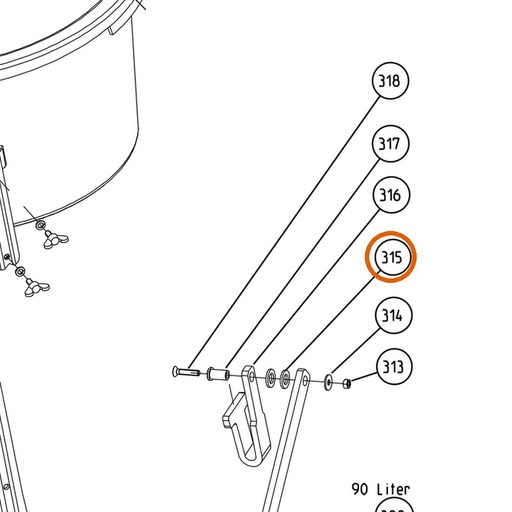 Collomix sluitring 16 x 28 x 3 (DIN 1440) voor transportwagen 65 l