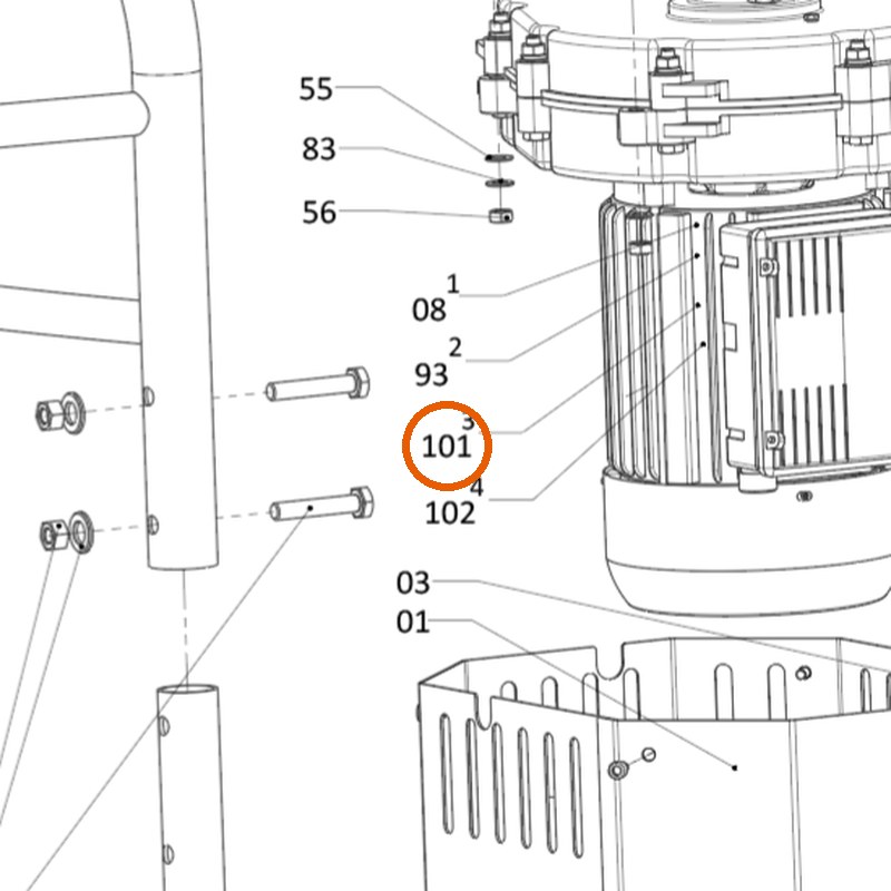 Collomix tandwielmotor 230 V 50 Hz voor TMX 1500