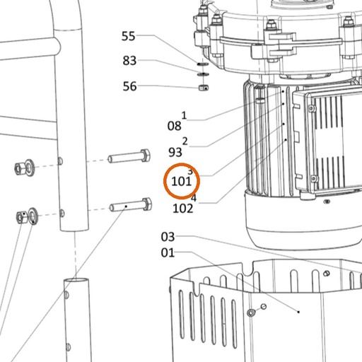 Collomix tandwielmotor 230 V 50 Hz voor TMX 1500