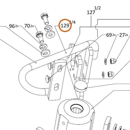 Collomix mengarm buiten voor TMX 1500
