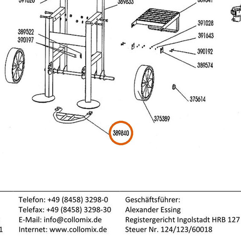Collomix klapconsole voor TMS 2000