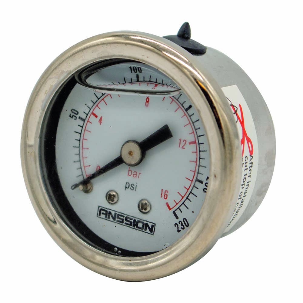 Contimac glycerinemanometer Ø 40 mm, 0–12 bar, 1/8" achteraansluiting voor CM 450 en CM 950