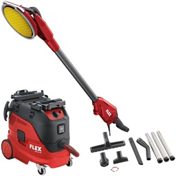 FLEX VCE 33 L AC-Set + GE 6 R-EC | Giraffe® roterende wand- en plafondschuurmachine + veiligheidsstofzuiger 30 l, klasse L