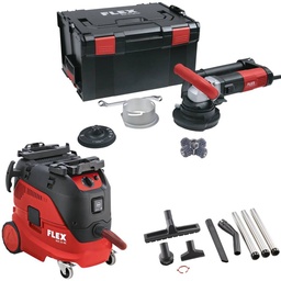 FLEX VCE 33 L AC-Set + RE 16-5 115 Kit FK-S | RETECFLEX renovatieschuurmachine + veiligheidsstofzuiger 30 l, klasse L