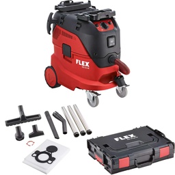 FLEX VCE 44 M AC + vliesfilterzakken | Veiligheidsstofzuiger met automatische filterreiniging, 42 l, klasse M