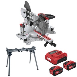 FLEX SMS 305 18-EC + P-Set 18-88 XT CA2 + WB 110-260 | Accu-afkort-trekzaag 18 V met onderstel