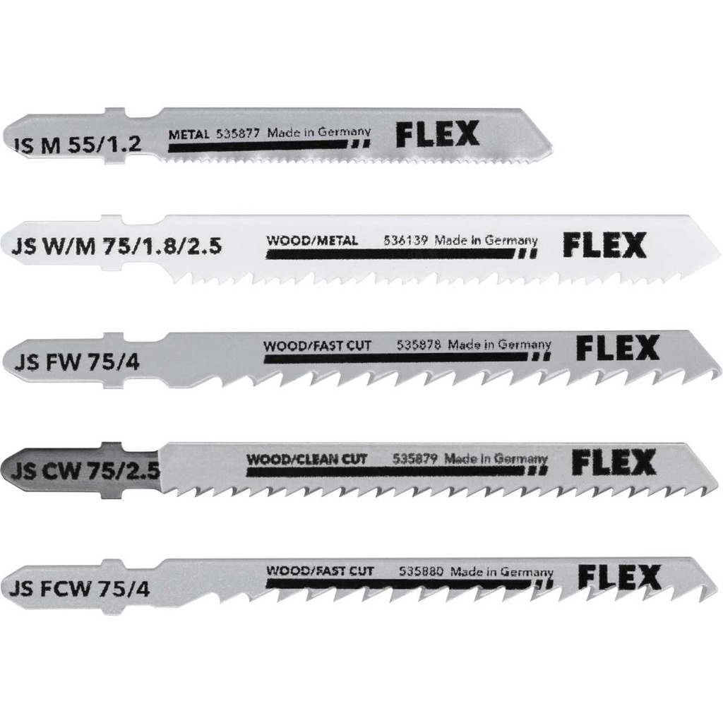FLEX JS W/M 55-75 Set VE5 Xtreme Plus | Decoupeerzaagbladenset hout, metaal Xtreme Plus