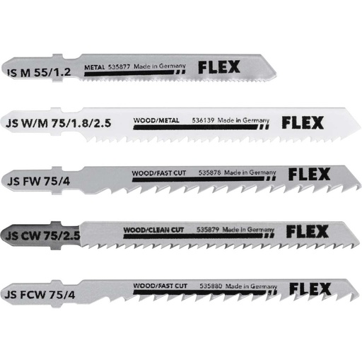 FLEX JS W/M 55-75 Set VE5 Xtreme Plus | Decoupeerzaagbladenset hout, metaal Xtreme Plus