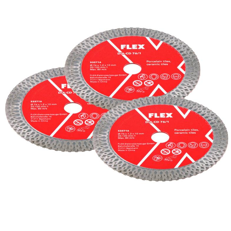FLEX 3 x DIA-CD 76/1 | Diamantdoorslijpschijf voor tegels