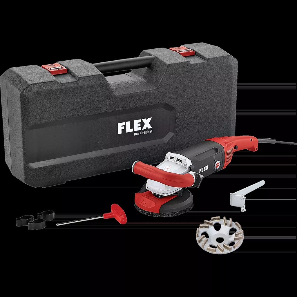 FLEX LD 18-7 125 R, Kit TH-Jet | Krachtige 1750 Watt betonschuurder voor naadloos schuren, 125 mm