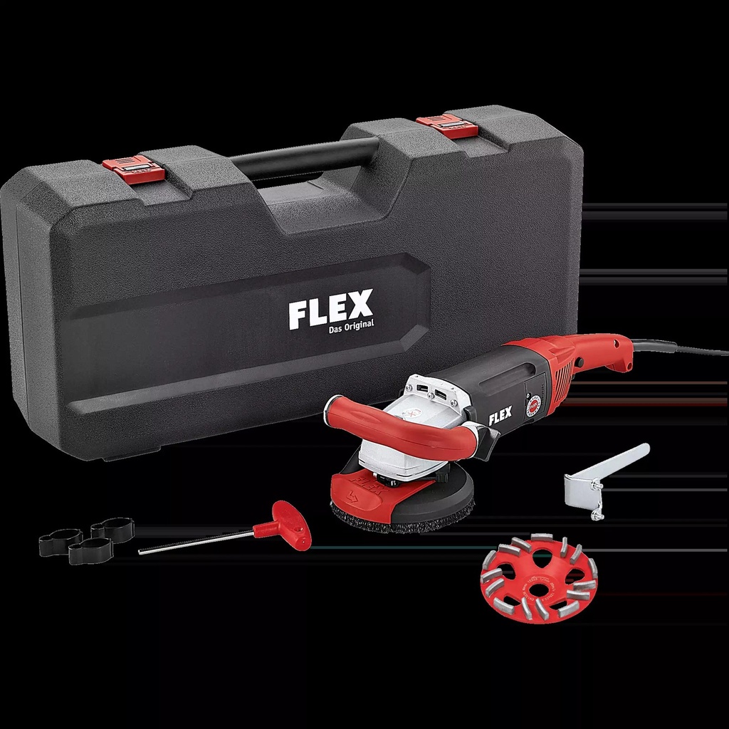 FLEX LD 18-7 125 R, Kit E-Jet | Krachtige 1750 Watt betonschuurder voor naadloos schuren, 125 mm