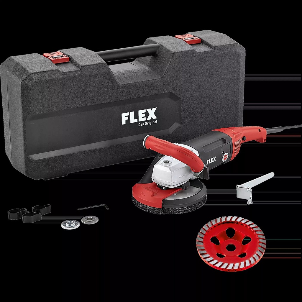 FLEX LD 18-7 150 R, Kit Turbo-Jet | Krachtige 1750 Watt betonschuurder voor naadloos schuren, 150 mm