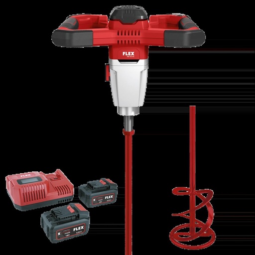FLEX MXE 18.0-EC/5.0 Set + HP2 120 | 2-snelheden accu mengmachine met 3-traps toerentalschakelaar 18,0 V