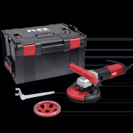 FLEX LDE 16-8 125 R, Kit Turbo-Jet II | Betonschuurder met variabel toerental voor stofvrij schuren tot de rand, 125mm