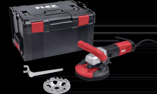 FLEX LDE 16-8 125 R, Kit TH-Jet | Betonschuurder met variabel toerental voor stofvrij schuren tot de rand, 125mm