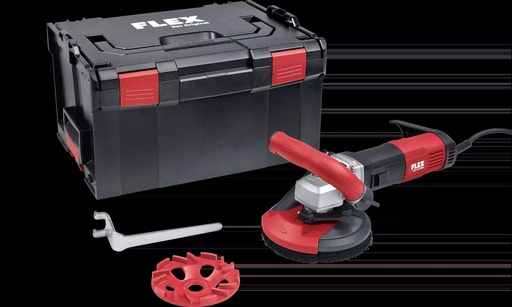 FLEX LDE 16-8 125 R, Kit E-Jet | Betonschuurder met variabel toerental voor stofvrij schuren tot de rand, 125mm
