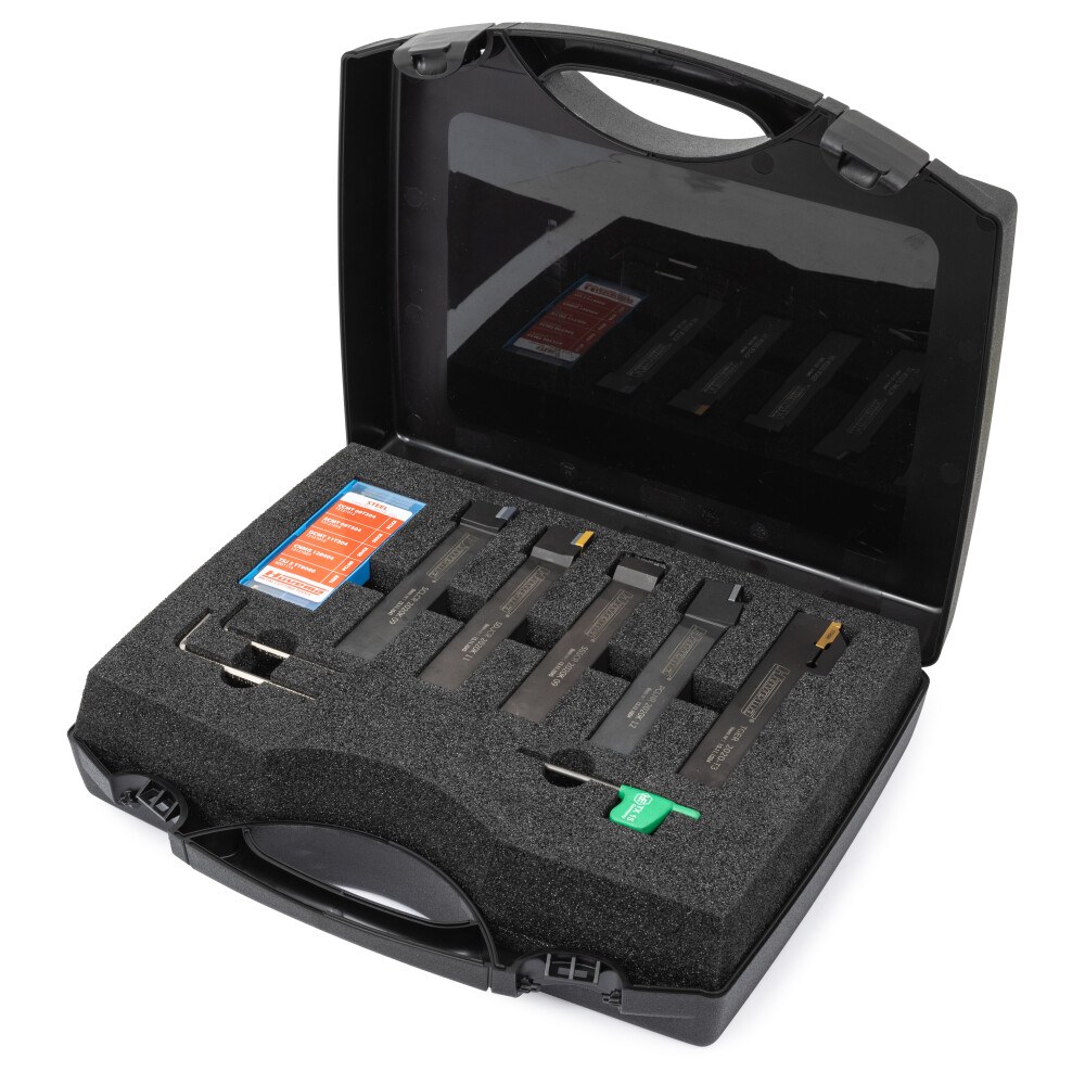 Huvema Draaibeitelset voor staal inclusief wisselplaatjes 20x20 | Turning Set-2020 Box-9