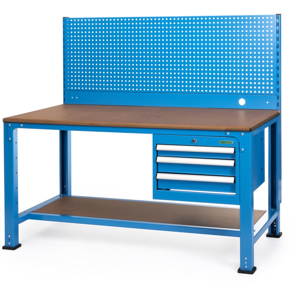Huvema Werktafel 170 x 70 cm met 3 laden, mdf werkblad en gereedschapswand | BL 3D 1700x700x1500 WB