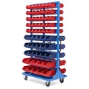 Huvema Tweezijdig rek met mix 126 stapelbakken | BL 1000x600x1800+160 TR