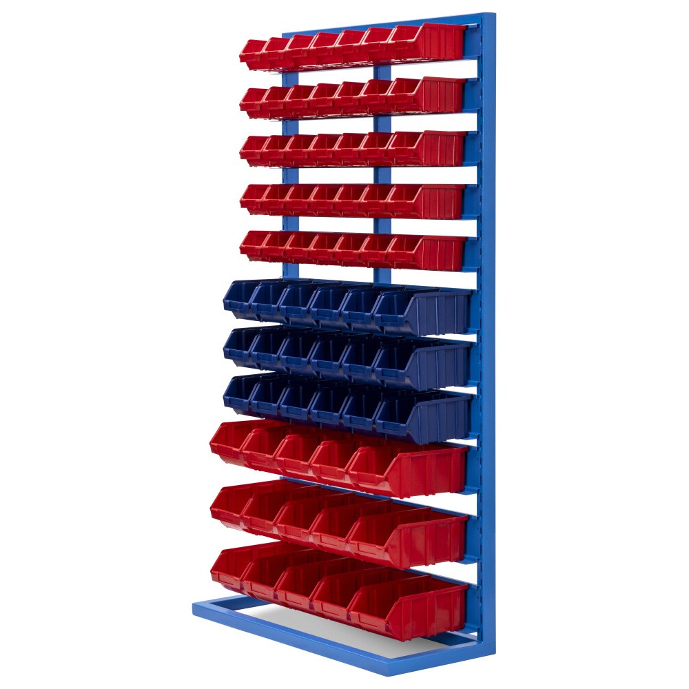 Huvema Eenzijdig rek met mix 71 stapelbakken | BL 1000x400x1800 IC