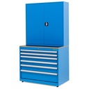 Huvema Materiaalkast combinatie 6 laden en deuren met gereedschapsbord | BL IC 6D TP 1010x570x800+900