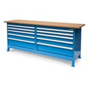 Huvema Werkbank 220 x 60 cm met MDF werkblad | BL 10D 2200x600x850 WB