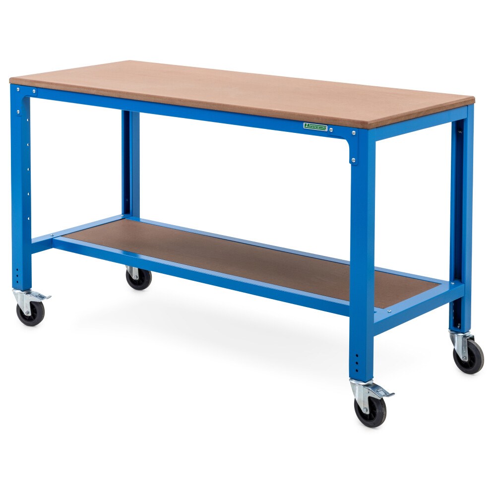 Huvema Werktafel op wielen 170 x 70 cm met MDF werkblad | BL 2SH 1700x700x850 WB W