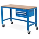 Huvema Werktafel op wielen 150 x 70 cm met MDF werkblad en 2 laden | BL 2D 1500x700x850 WB W