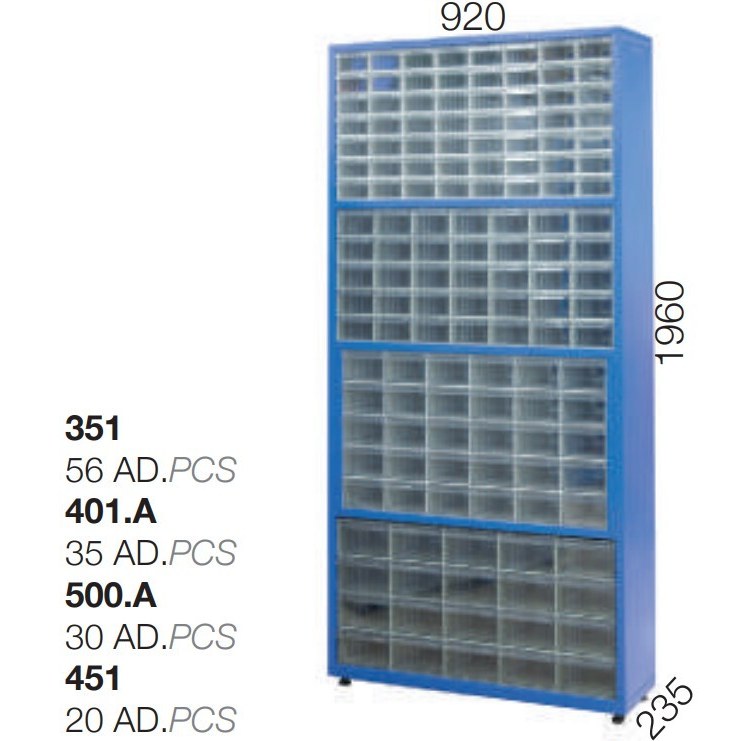 Huvema Plastic Bak systeem | BL 920x235x1960 PD