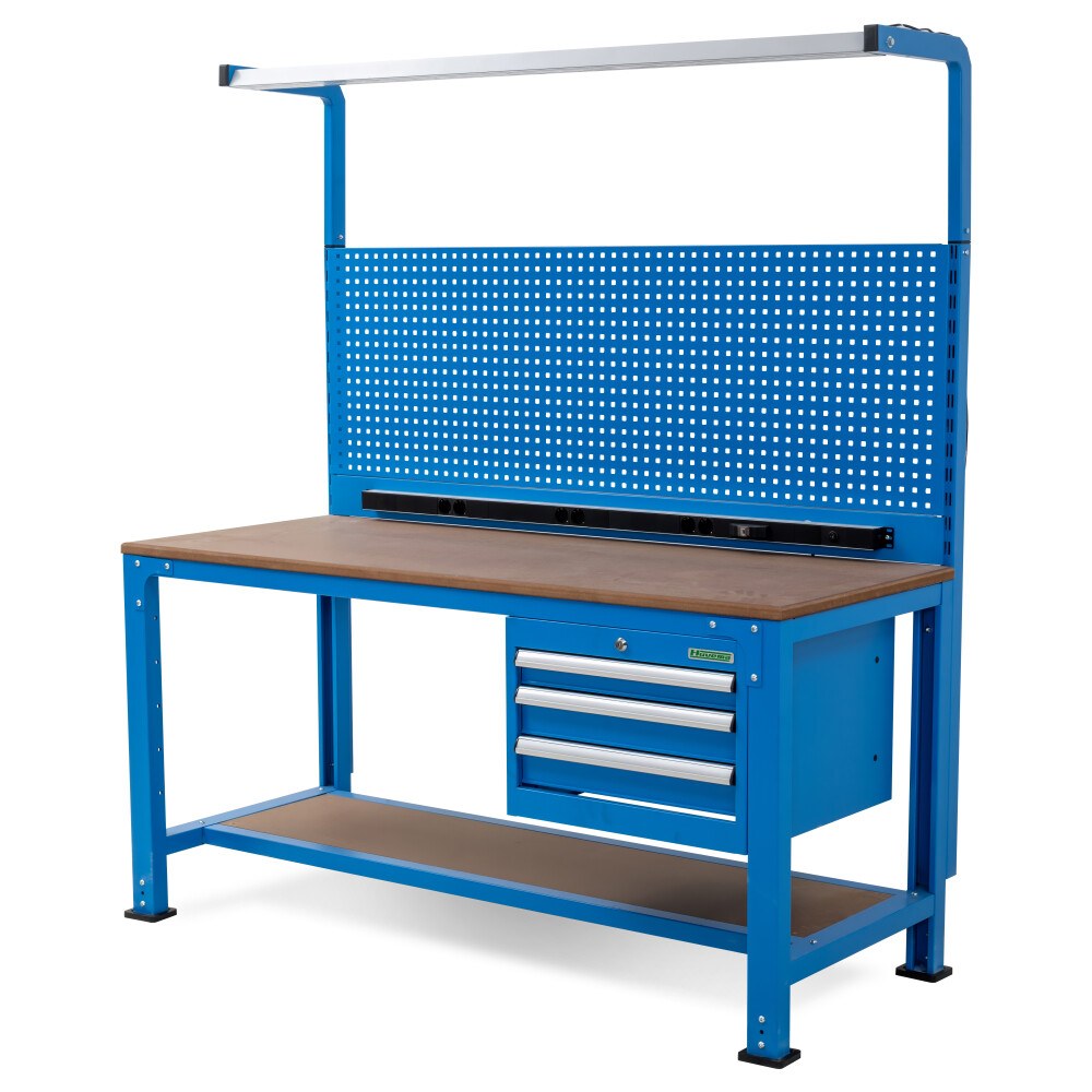 Huvema Werktafel 170 x 70 cm met TL-verlichting en MDF werkblad | BL 3D 1700x700x1900 WB