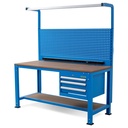 Huvema Werktafel 170 x 70 cm met TL-verlichting en MDF werkblad | BL 3D 1700x700x1900 WB