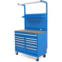 Huvema Mobiele werkbank met 11 Laden en gereedschapspaneel | BL 11D 1120X570X800+650+400+160 T