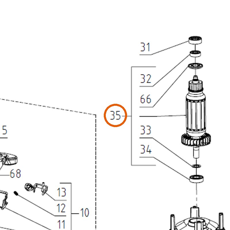 Collomix rotor 230 V voor Xo 6, Xo 55 duo en LevMix