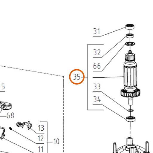 Collomix rotor 230 V voor Xo 6, Xo 55 duo en LevMix