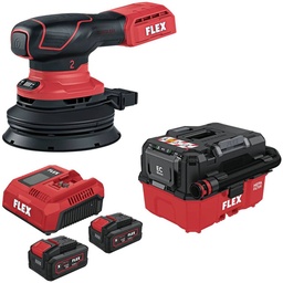FLEX VC 9 L MC 18 RC + P-Set 55 + ORE 2-125 18-EC C | Accu-excenterschuurmachine + accu-stofzuiger 9 l, klasse L 18 V